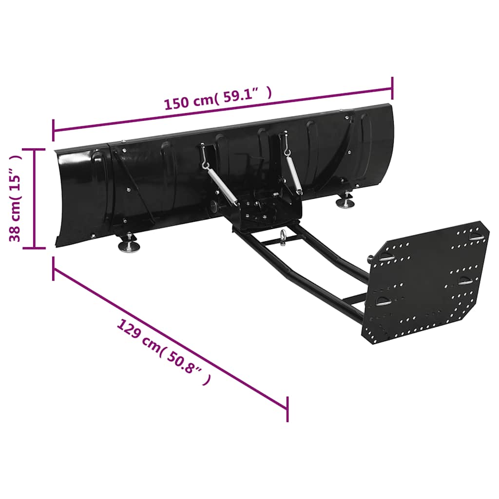 vidaXL Εκχιονιστικό για ATV Μαύρο 150 x 38 εκ.