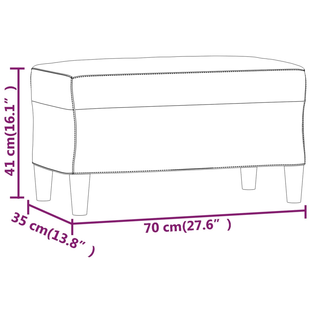 vidaXL Πάγκος Ανοιχτό Κίτρινο 70 x 35 x 41 εκ. Υφασμάτινος