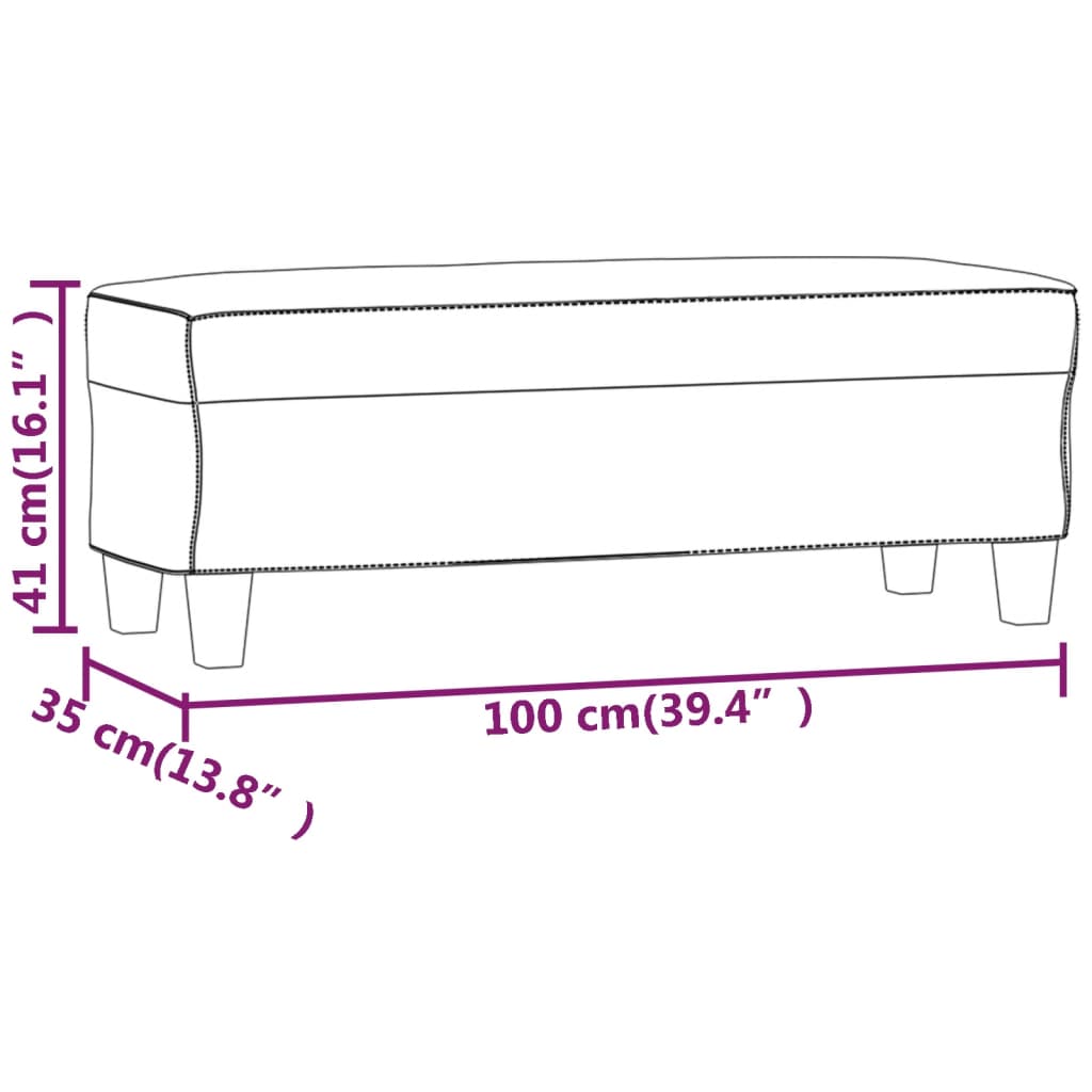 vidaXL Πάγκος Ανοιχτό Κίτρινο 100 x 35 x 41 εκ. Υφασμάτινος