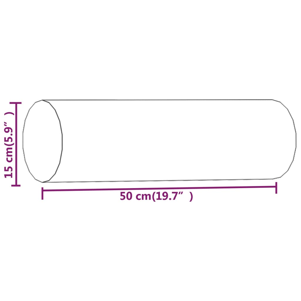 vidaXL Μαξιλάρια Διακοσμητικά 2 τεμ. Taupe Ø15 x 50 εκ. Υφασμάτινα
