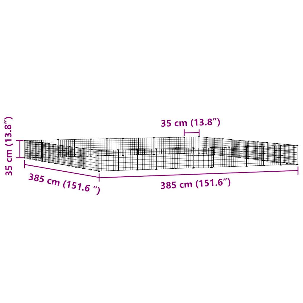 vidaXL Κλουβί Κατοικίδιων με 44 Πάνελ + Πόρτα Μαύρο 35 x 35εκ Ατσάλινο