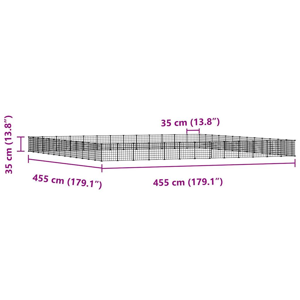 vidaXL Κλουβί Κατοικίδιων με 52 Πάνελ + Πόρτα Μαύρο 35 x 35εκ Ατσάλινο