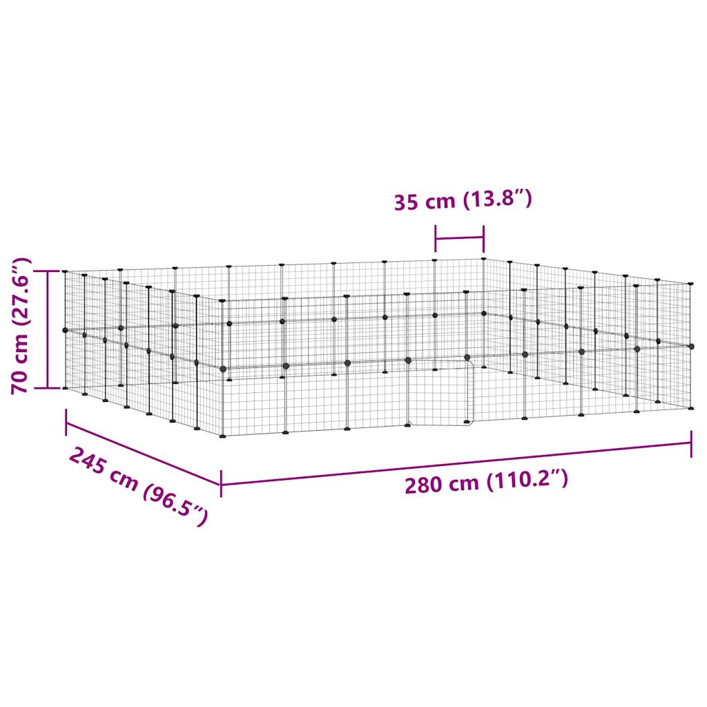 vidaXL Κλουβί Κατοικίδιων με 60 Πάνελ + Πόρτα Μαύρο 35 x 35εκ Ατσάλινο