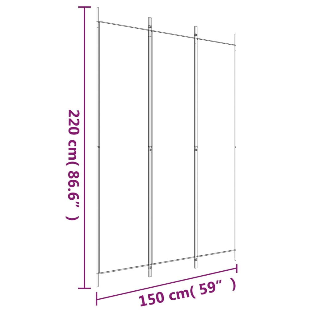 vidaXL Διαχωριστικό Δωματίου με 6 Πάνελ Καφέ 150x220 εκ. από Ύφασμα
