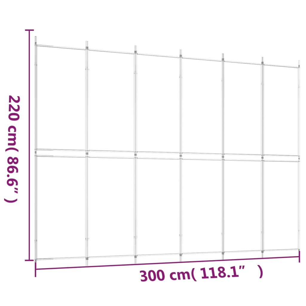 vidaXL Διαχωριστικό Δωματίου με 6 Πάνελ Μαύρο 300x220 εκ. από Ύφασμα