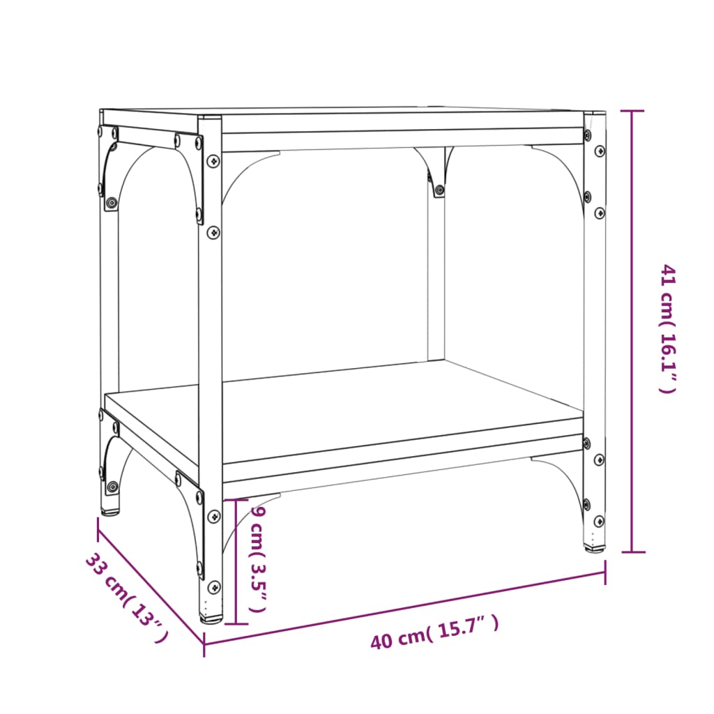 vidaXL Έπιπλο Τηλεόρασης Μαύρο 40x33x41 εκ Επεξεργασμένο Ξύλο & Ατσάλι