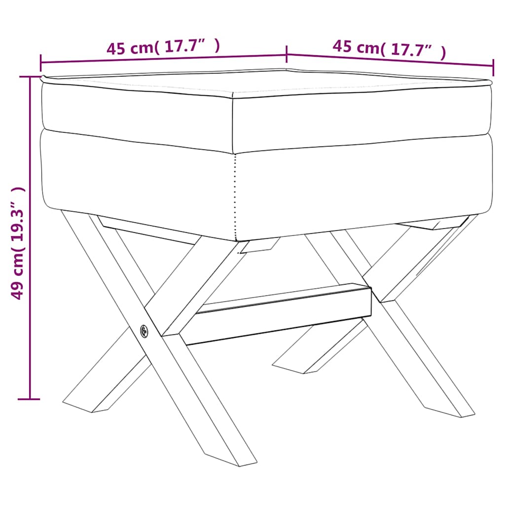 vidaXL Σκαμπό Αποθήκευσης Σκούρο Γκρι 45 x 45 x 49 εκ. Υφασμάτινο