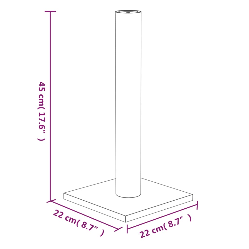 vidaXL Στύλος Ξυσίματος για Γάτες Κρεμ 22 x 22 x 45 εκ.
