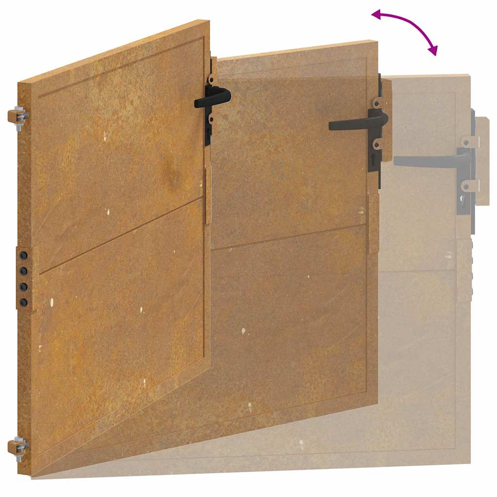 vidaXL Πόρτα Κήπου 100x100 εκ. από Ατσάλι Corten