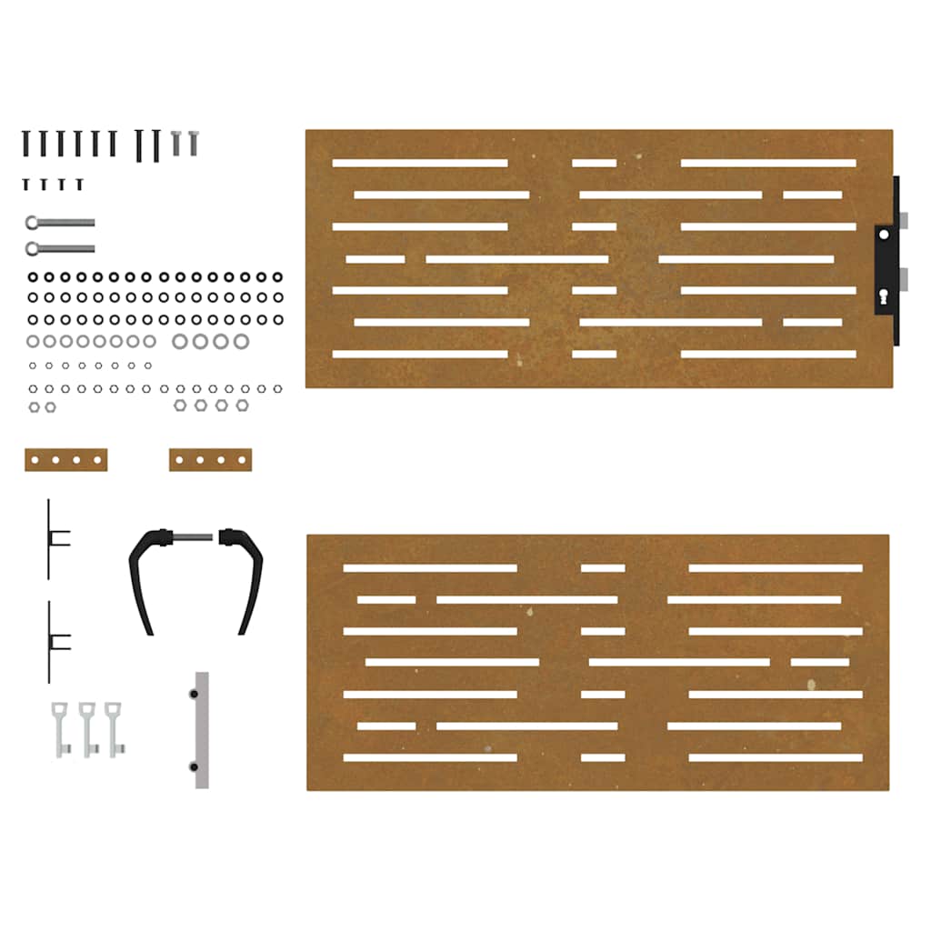 vidaXL Πύλη Κήπου με Τετράγωνο Σχέδιο 85 x 100 εκ. από Ατσάλι Corten