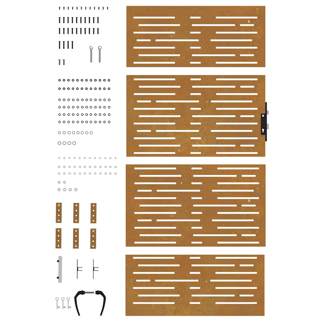 vidaXL Πύλη Κήπου με Τετράγωνο Σχέδιο 85 x 175 εκ. από Ατσάλι Corten