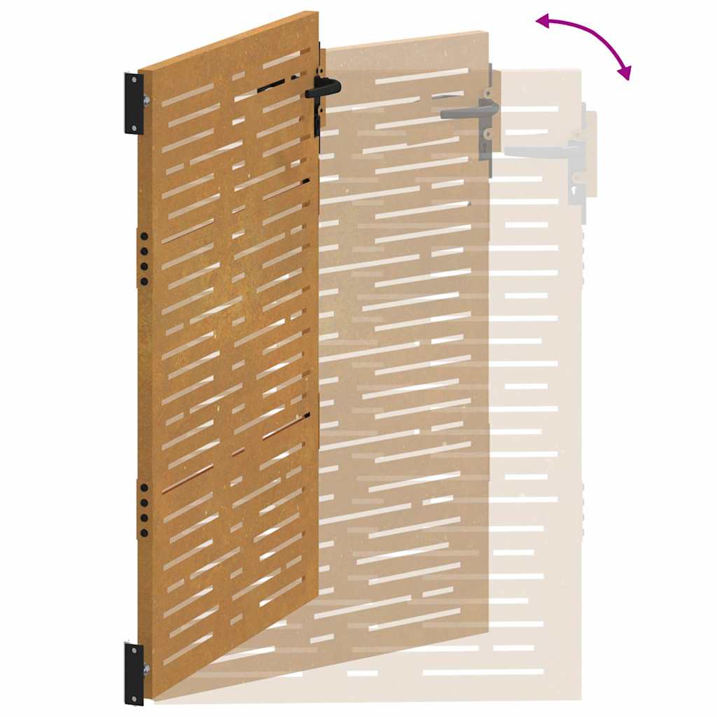 vidaXL Πόρτα Κήπου Τετράγωνη 100x125 εκ. από Ατσάλι Corten