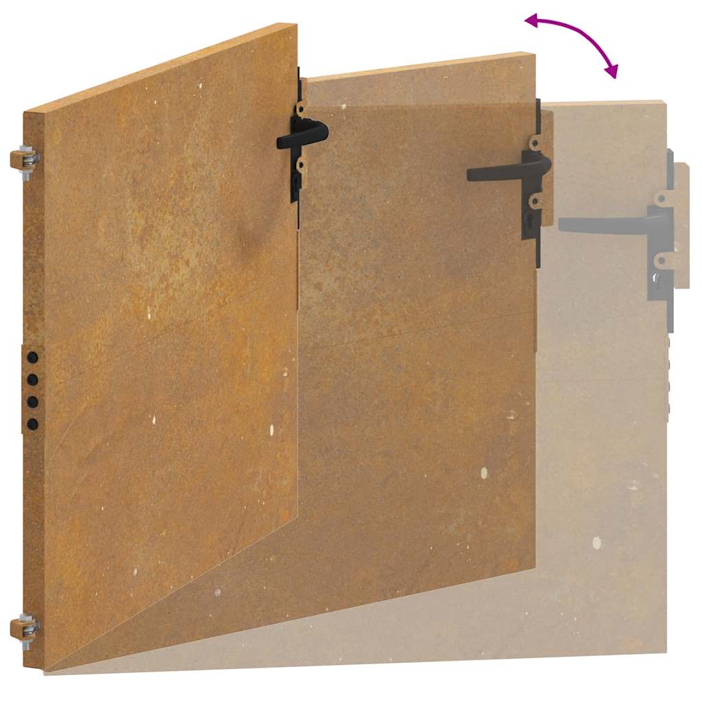 vidaXL Πόρτα Κήπου 100x100 εκ. από Ατσάλι Corten