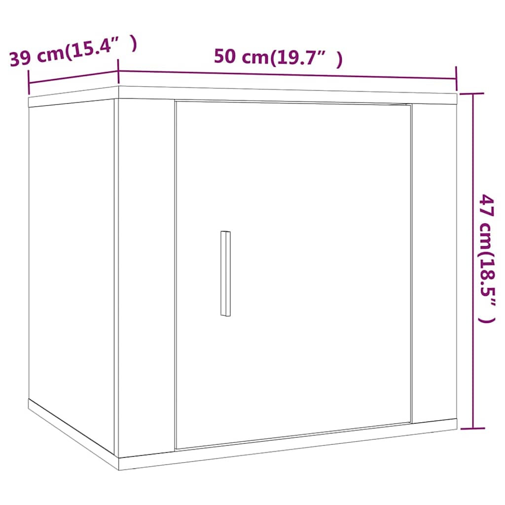 vidaXL Κομοδίνο Καφέ Δρυς 50 x 39 x 47 εκ.