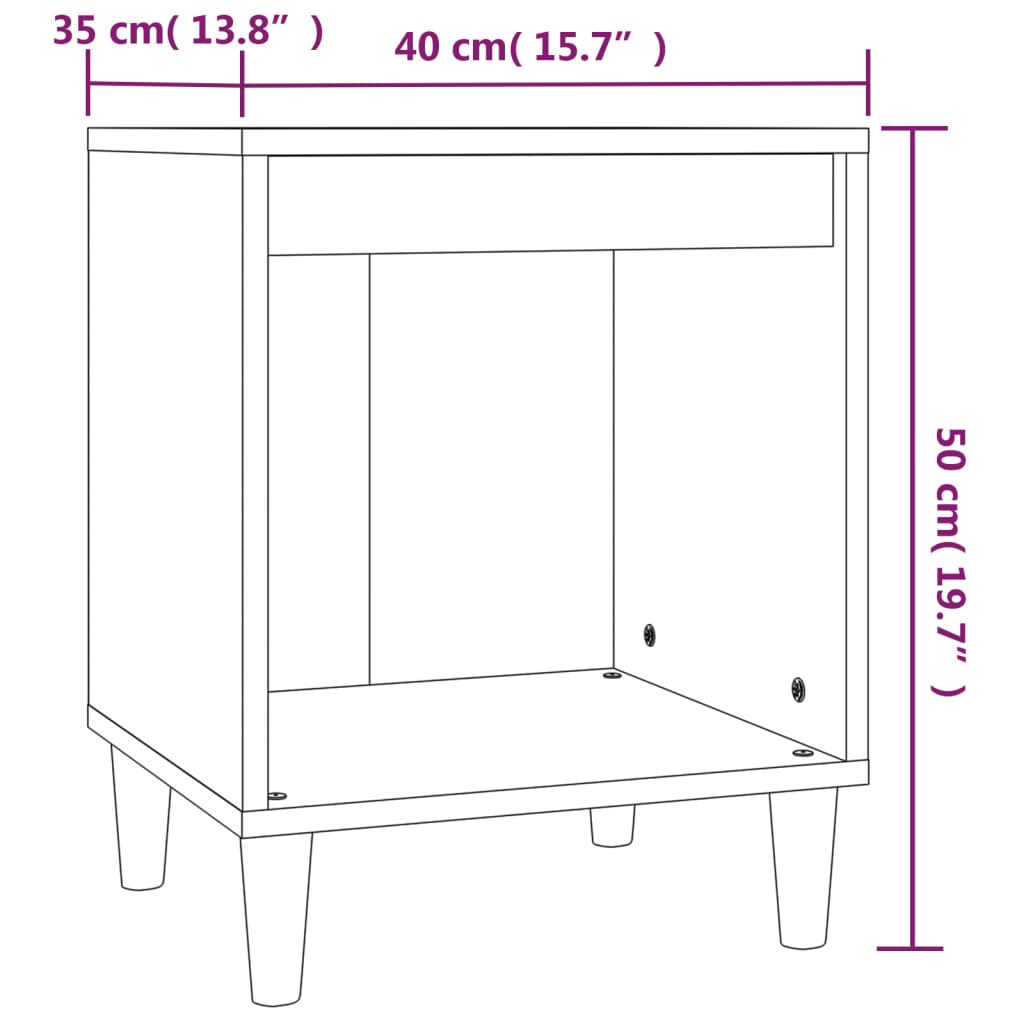 vidaXL Κομοδίνο Καφέ Δρυς 40x35x50 εκ.