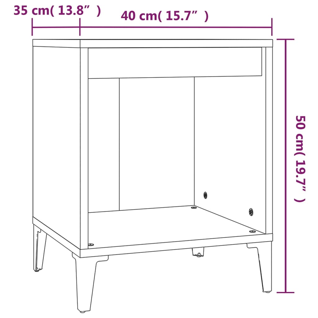 vidaXL Κομοδίνα Γκρι Σκυροδέματος 40x35x50 εκ.