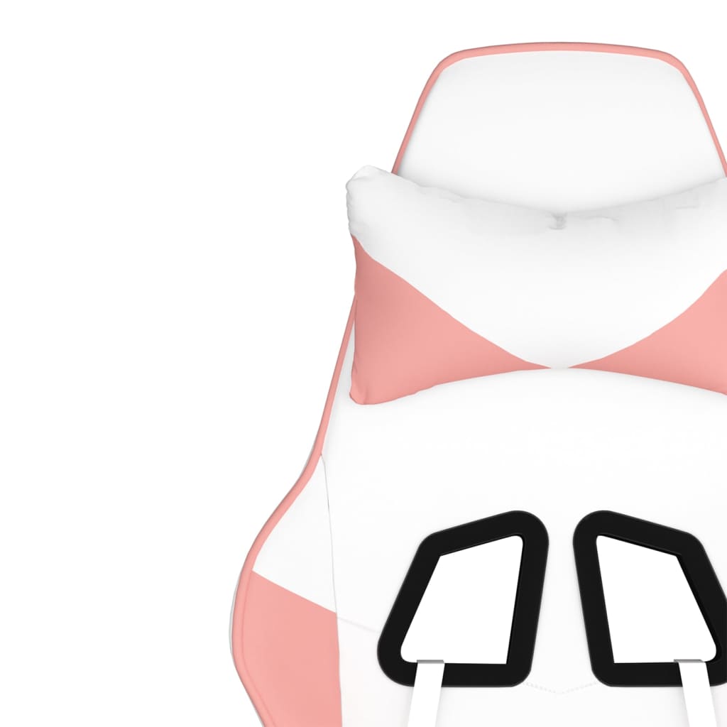 vidaXL Καρέκλα Gaming Λευκό και Ροζ από Συνθετικό Δέρμα