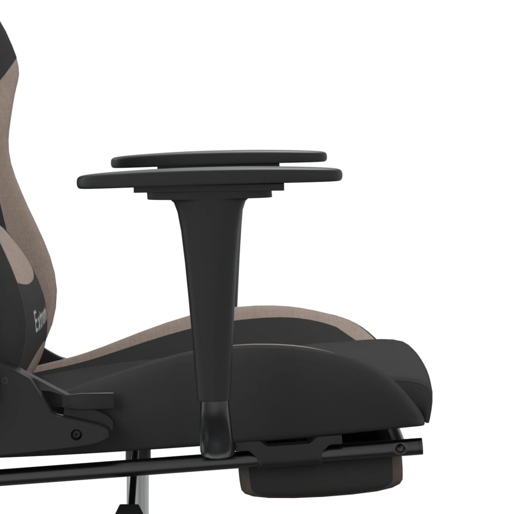 vidaXL Καρέκλα Gaming Μαύρη & Taupe Υφασμάτινη με Υποπόδιο