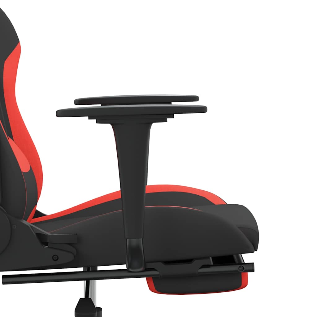 vidaXL Καρέκλα Gaming Μαύρη/κόκκινο Ύφασμα με Υποπόδιο