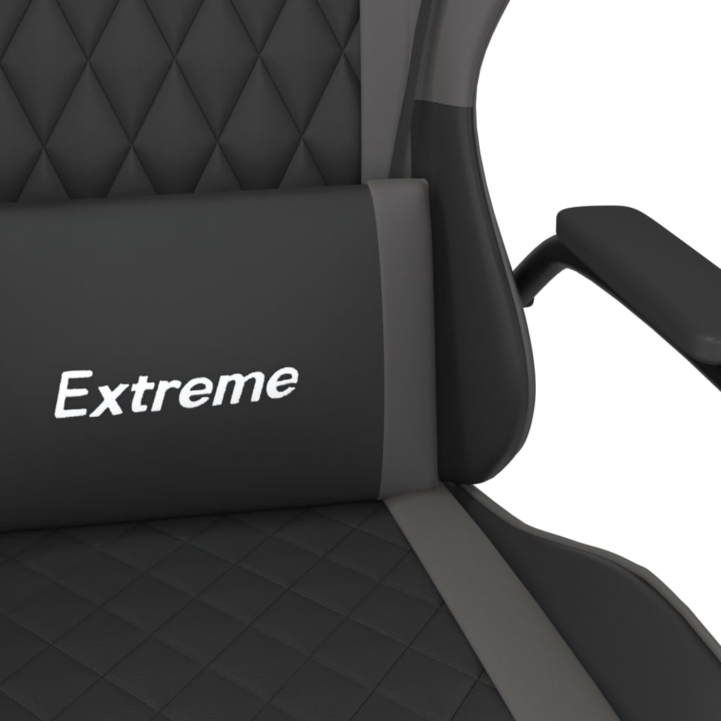 vidaXL Καρέκλα Gaming Μαύρο/Γκρι από Συνθετικό Δέρμα