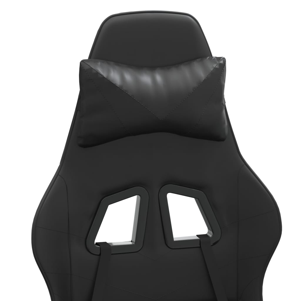 vidaXL Καρέκλα Gaming Μασάζ Υποπόδιο Μαύρο από Συνθετικό Δέρμα