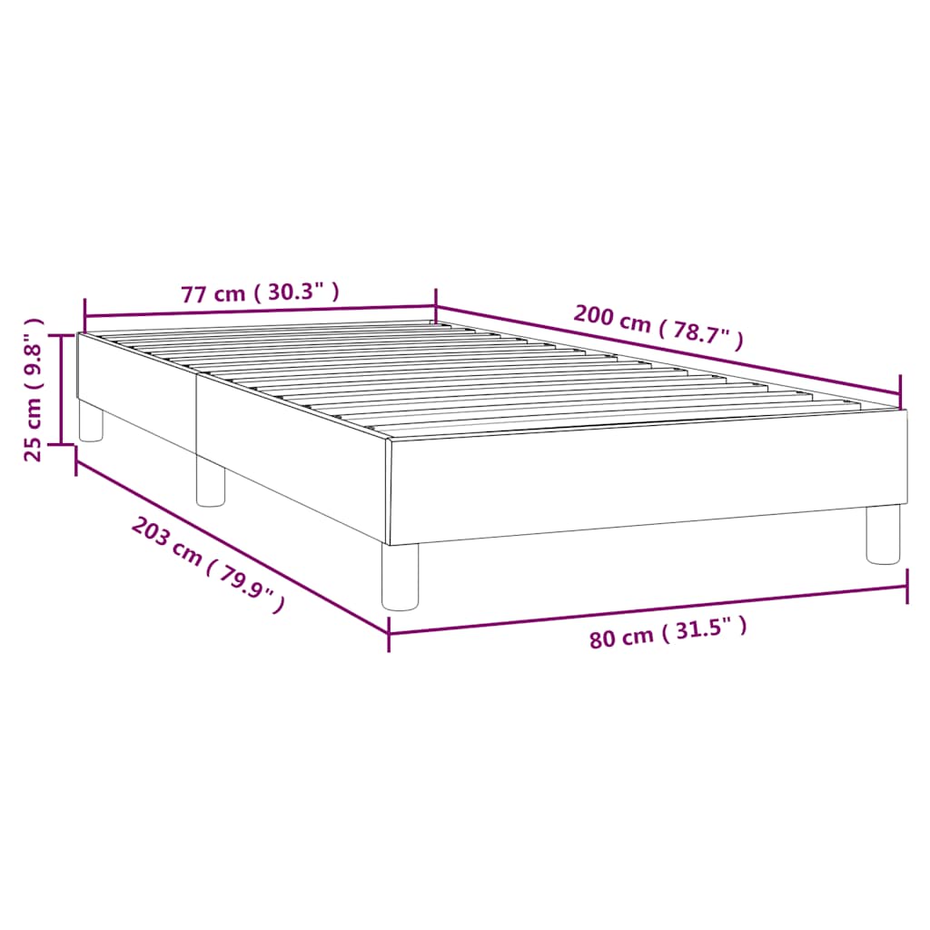 vidaXL Σκελετός Κρεβατιού με Ελατήρια Κρέμα 80x200 cm Ύφασμα