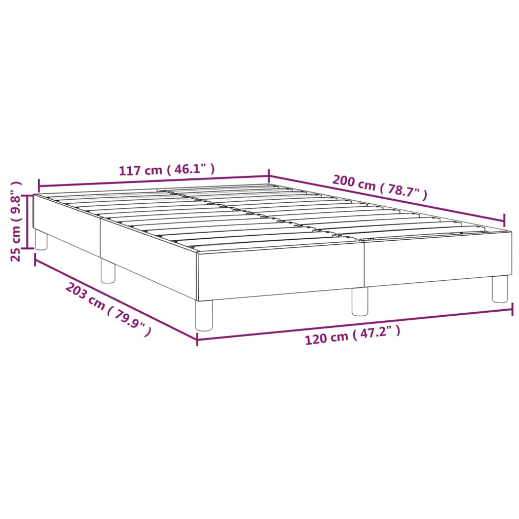 vidaXL Σκελετός Κρεβατιού με Ελατήρια μπλε 120x200cm ύφασμα