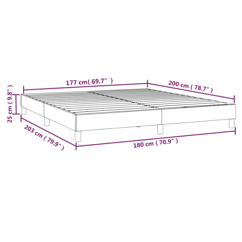 vidaXL Σκελετός Κρεβατιού με Ελατήρια Taupe 180x200 εκ. Υφασμάτινο