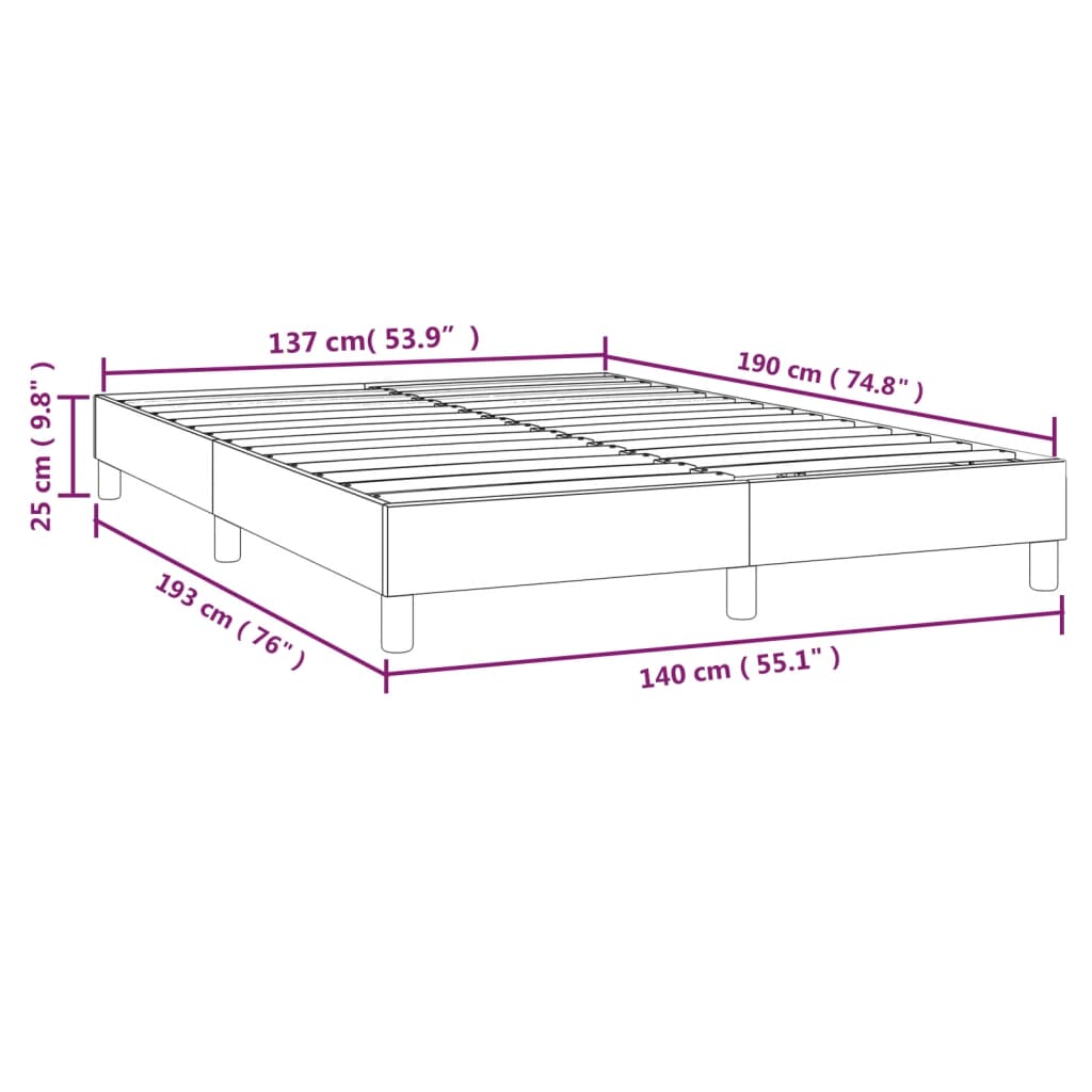 vidaXL Σκελετός Κρεβατιού με Ελατήρια Γκρι 140x190 εκ. από Συνθετικό Δέρμα