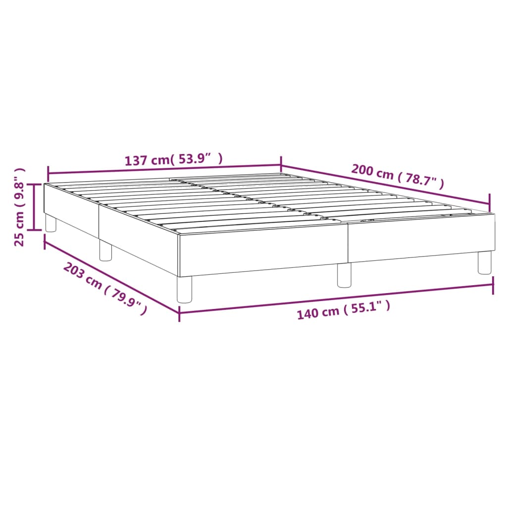 vidaXL Σκελετός Κρεβατιού με Ελατήρια Αν. Γκρι 140x200 εκ. Βελούδινο