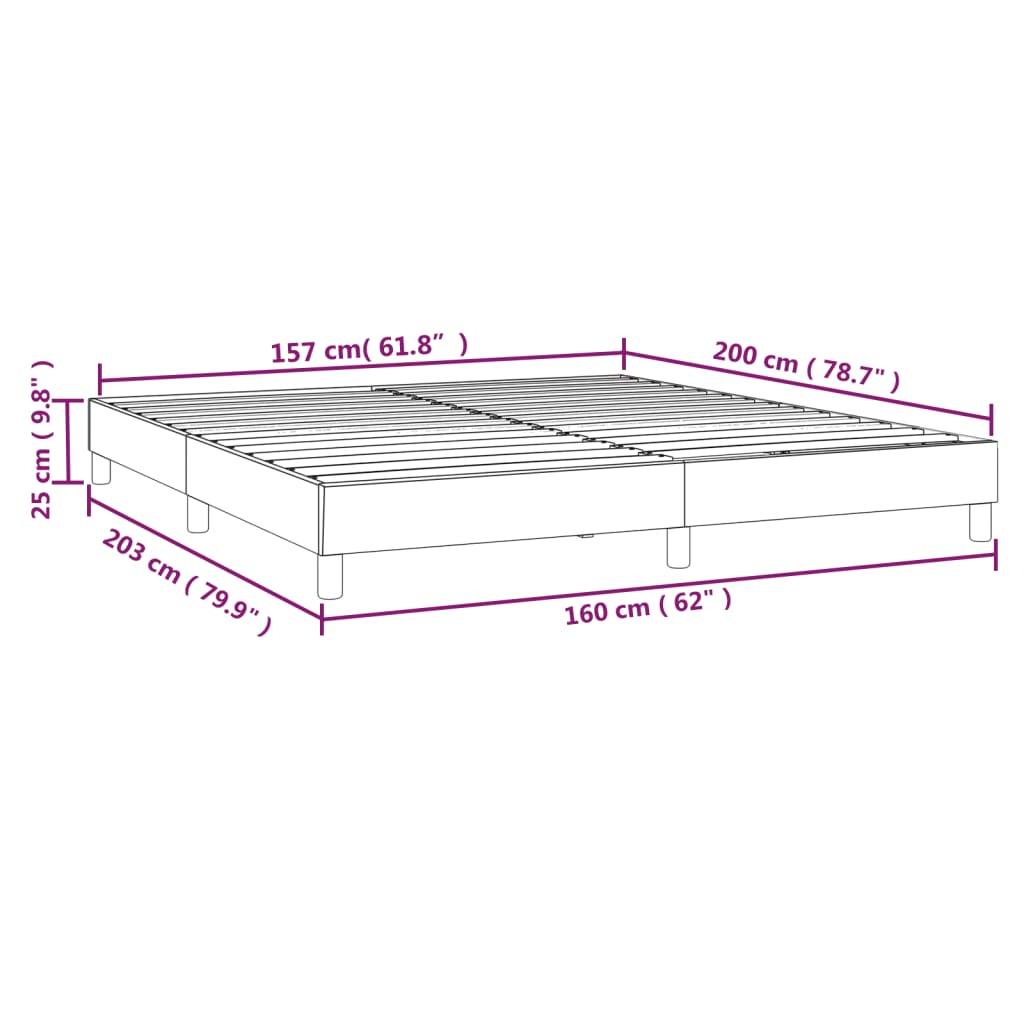 vidaXL Σκελετός Κρεβατιού Χωρίς Στρώμα Κρεμ 160x200 εκ. Υφασμάτινο