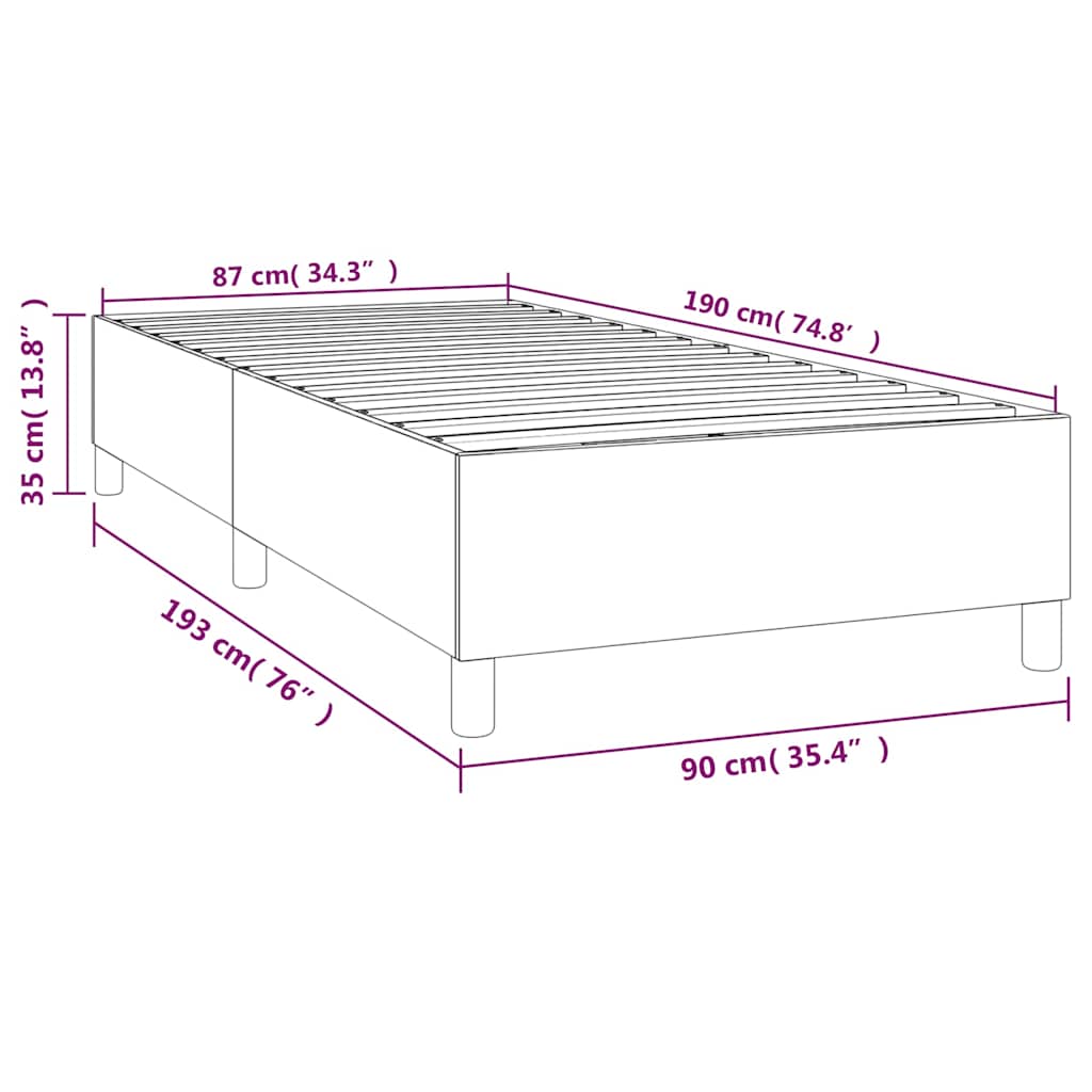 vidaXL Σκελετός Κρεβατιού με Ελατήρια Taupe 90x190 εκ. Υφασμάτινο