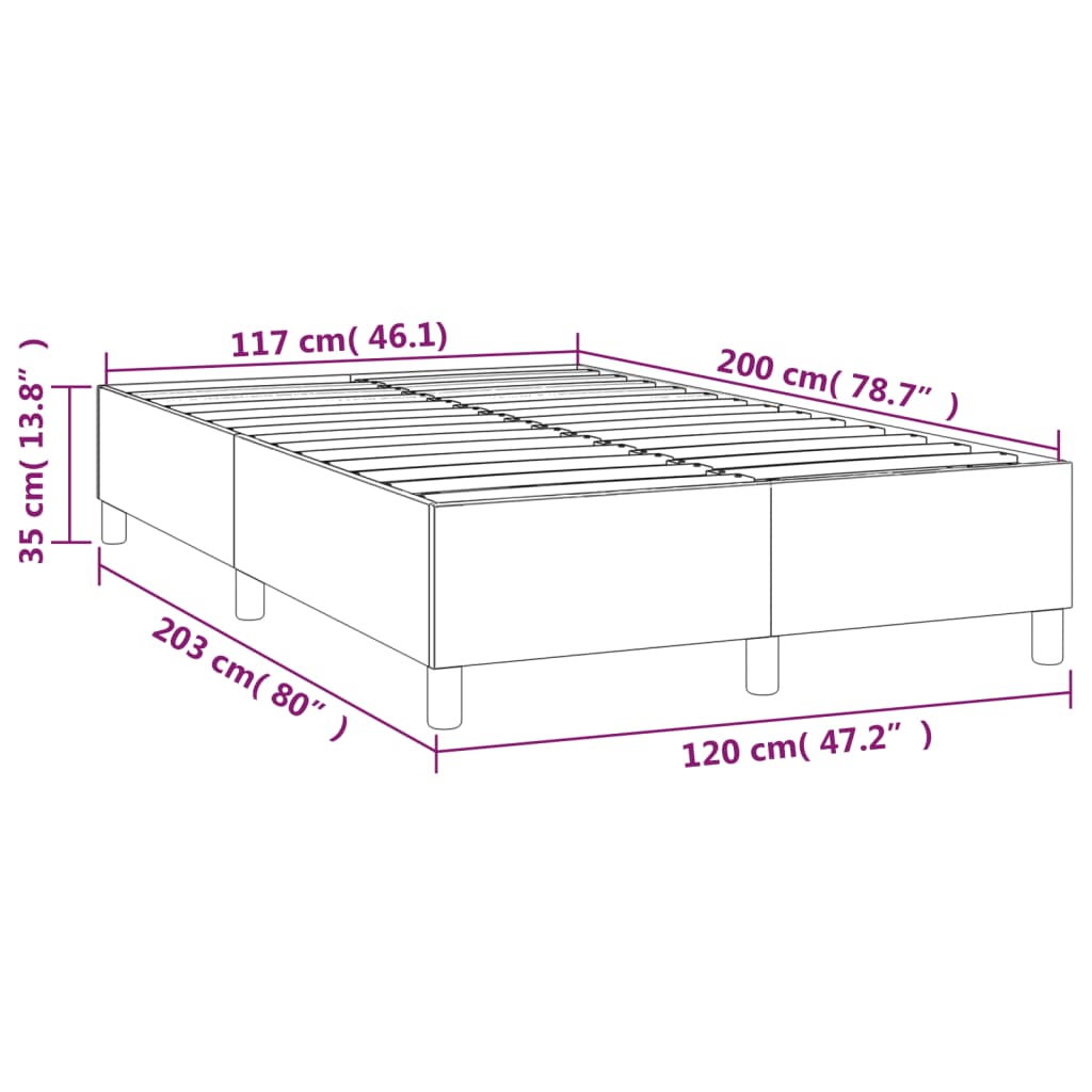 vidaXL Σκελετός Κρεβατιού με Ελατήρια Γκρι 120 x 200 εκ. από Συνθετικό Δέρμα