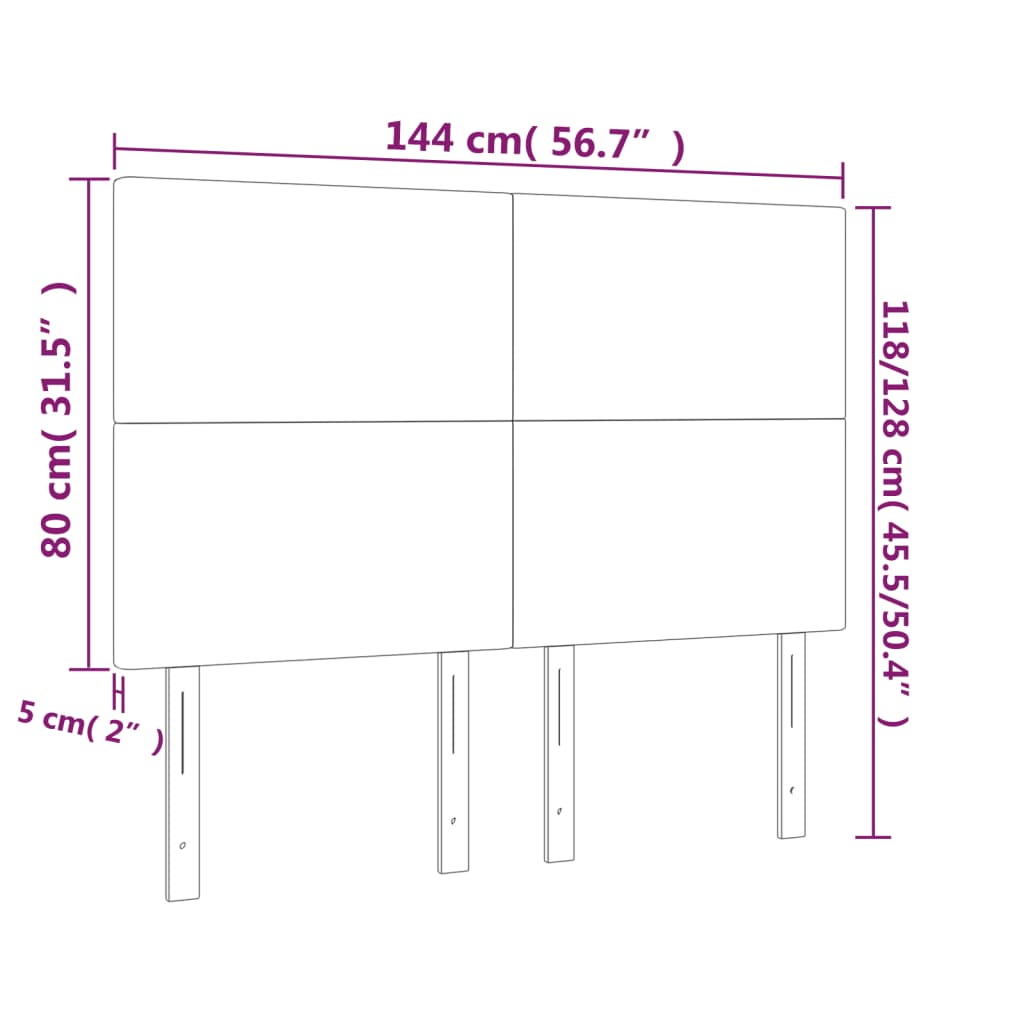 vidaXL Κεφαλάρι Ροζ Βελούδινο 144x5x118/128 εκ.
