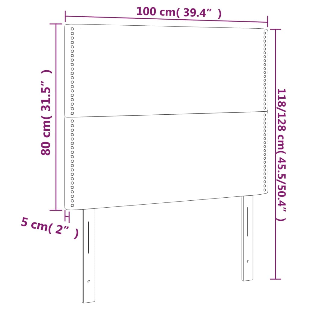 vidaXL Κεφαλάρι Κρεβατιού Σκούρο Καφέ 100x5x118/128 εκ. Ύφασμα