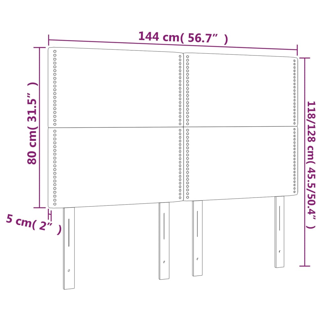 vidaXL Κεφαλάρι Κρεβατιού Σκούρο Καφέ 144x5x118/128 εκ. Ύφασμα