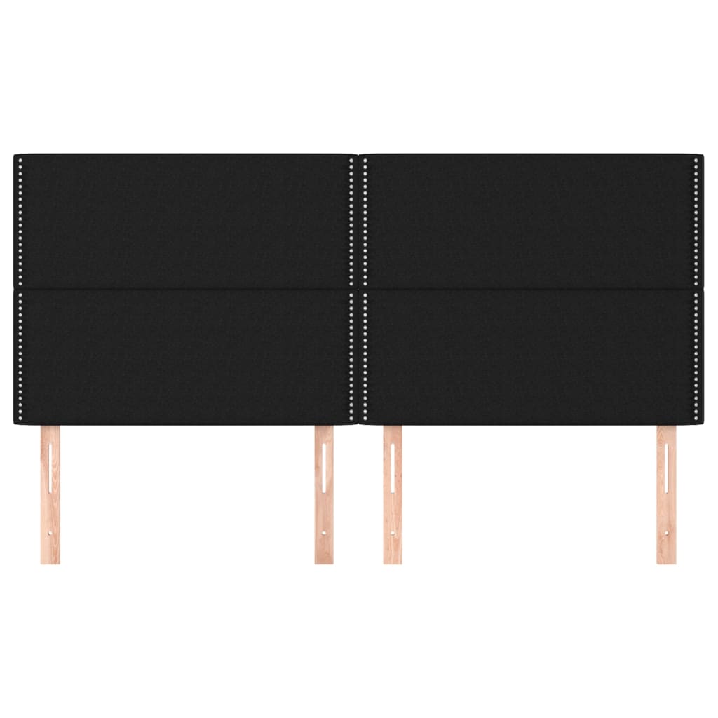 vidaXL Κεφαλάρια Κρεβατιού 4 τεμ. Μαύρο 90x5x78/88 εκ. Υφασμάτινο