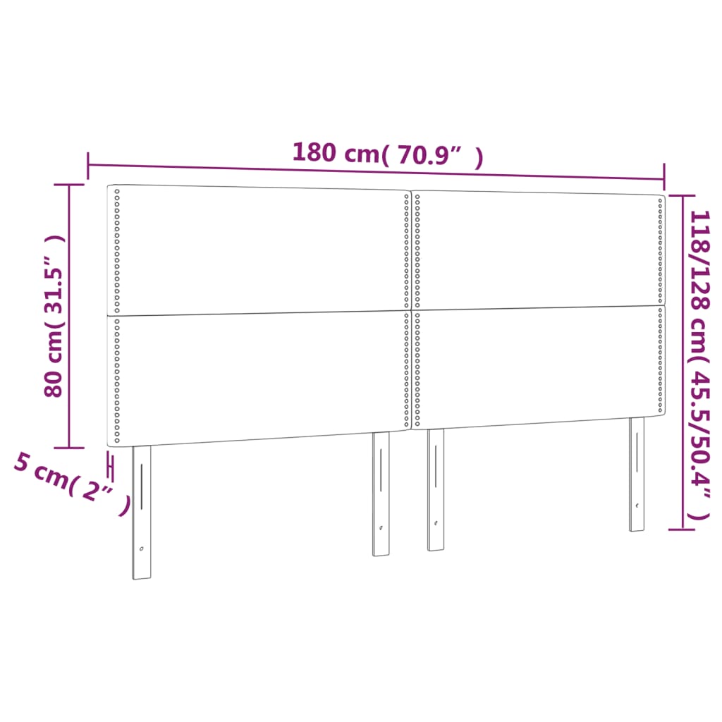 vidaXL Κεφαλάρι Μπλε 180x5x118/128 εκ. Ύφασμα