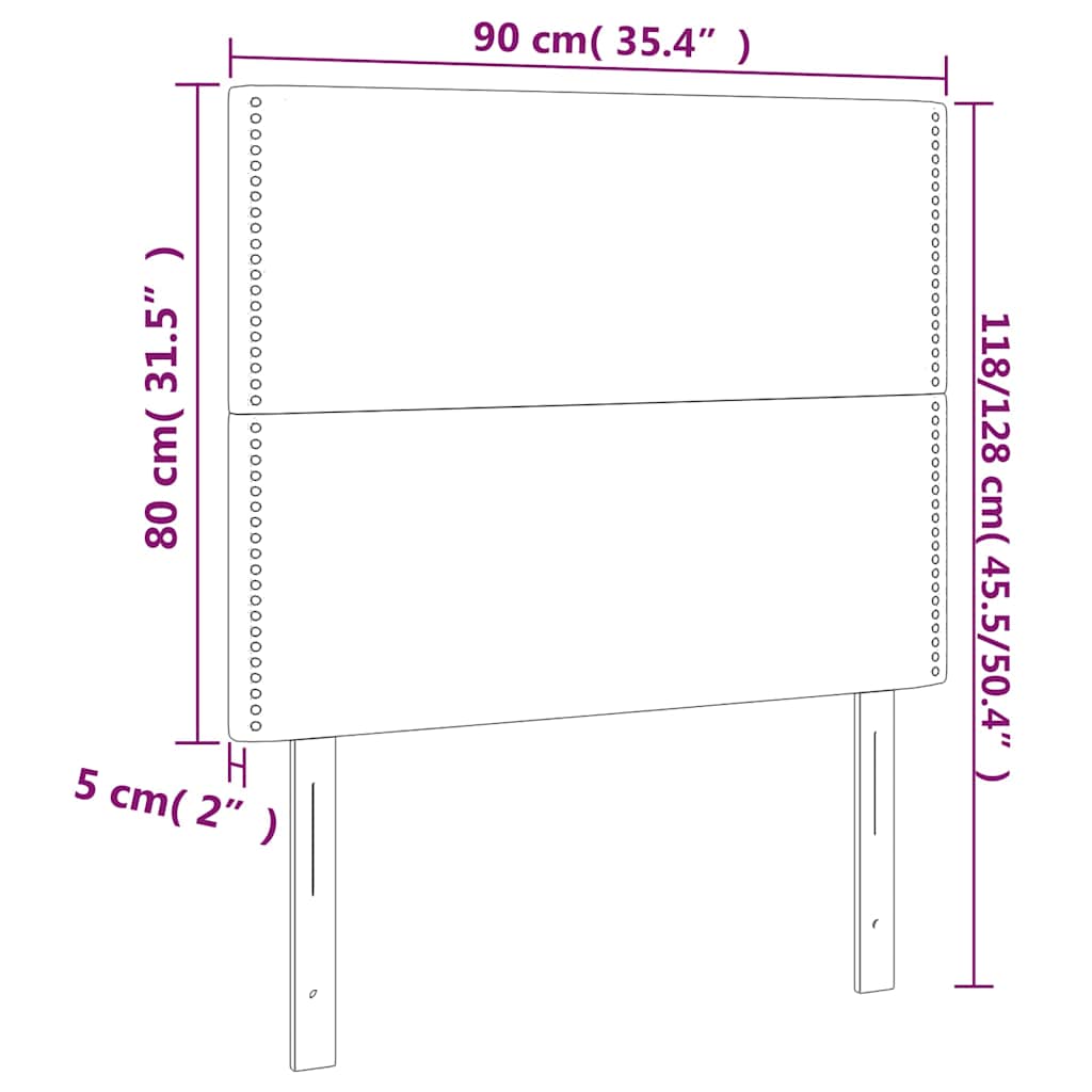 vidaXL Κεφαλάρι Σκούρο Μπλε Βελούδινο 90x5x118/128 εκ.