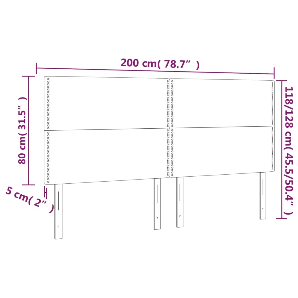 vidaXL Κεφαλάρι Ροζ Βελούδινο 200x5x118/128 εκ.