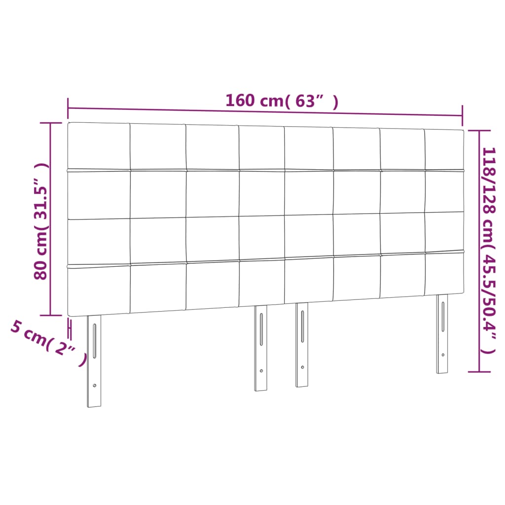 vidaXL Κεφαλάρι Κρεμ 160x5x118/128 εκ. Ύφασμα