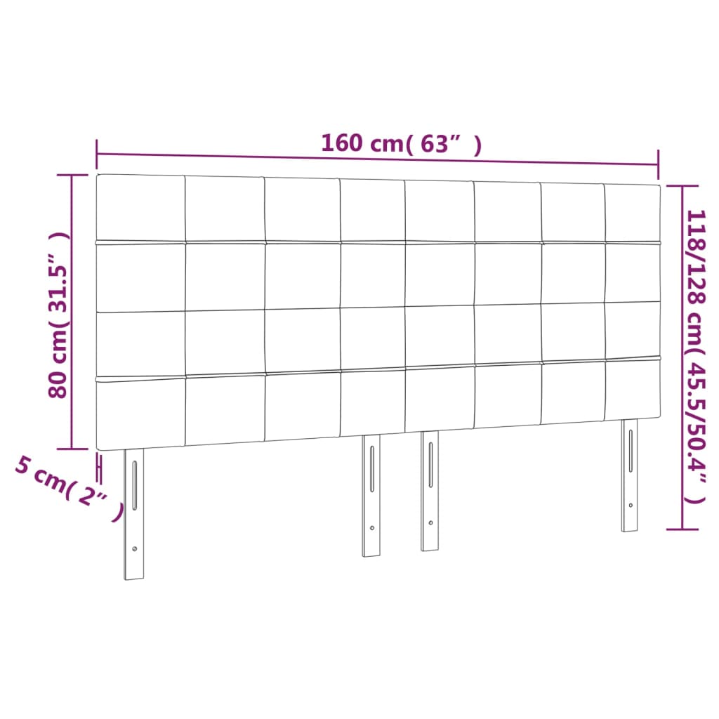 vidaXL Κεφαλάρι Μπλε 160x5x118/128 εκ. Ύφασμα