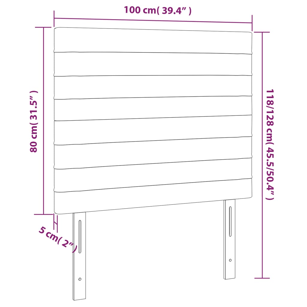 vidaXL Κεφαλάρι Κρεβατιού Μπεζ 100x5x118/128 εκ. Ύφασμα