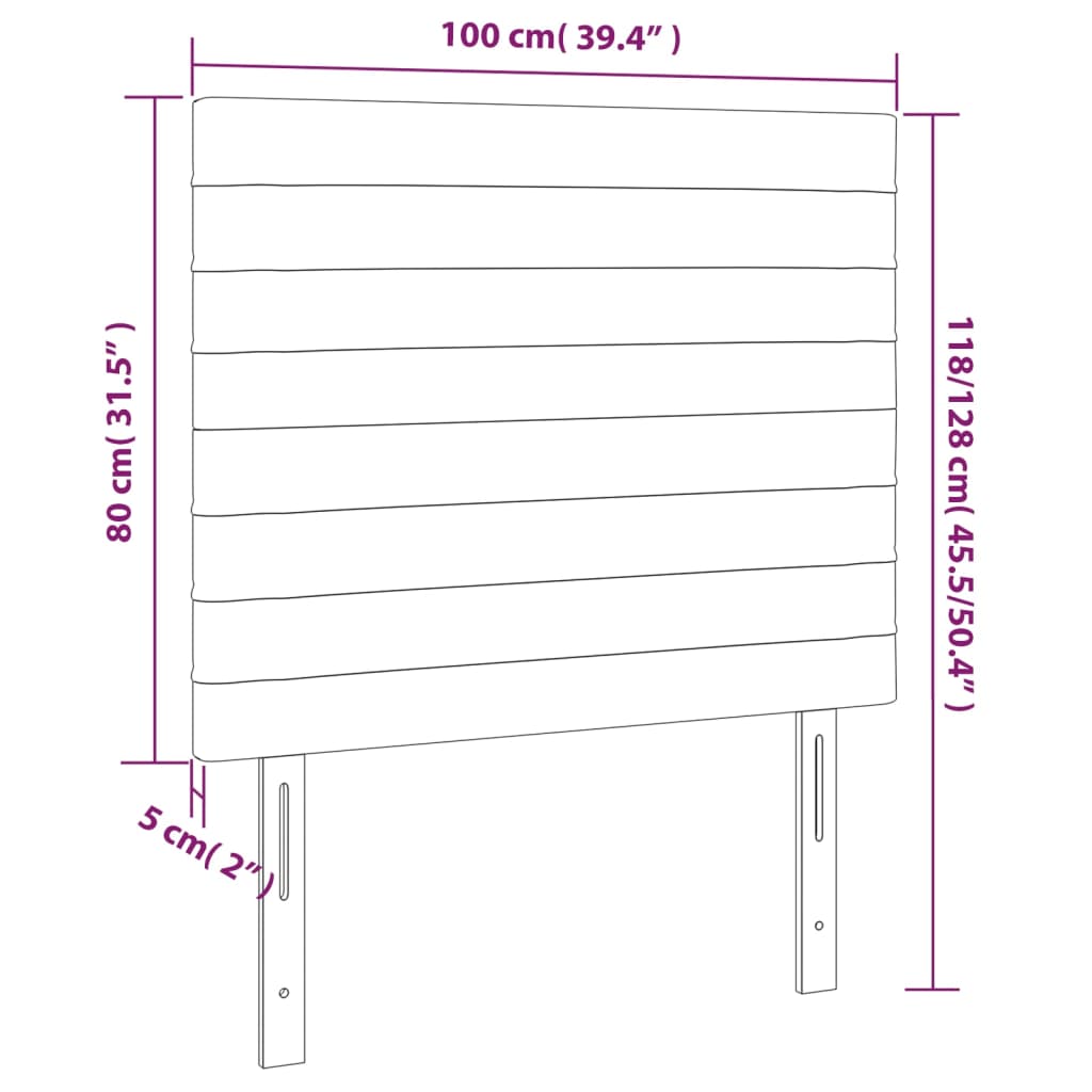 vidaXL Κεφαλάρι Μπλε 100x5x118/128 εκ. Ύφασμα