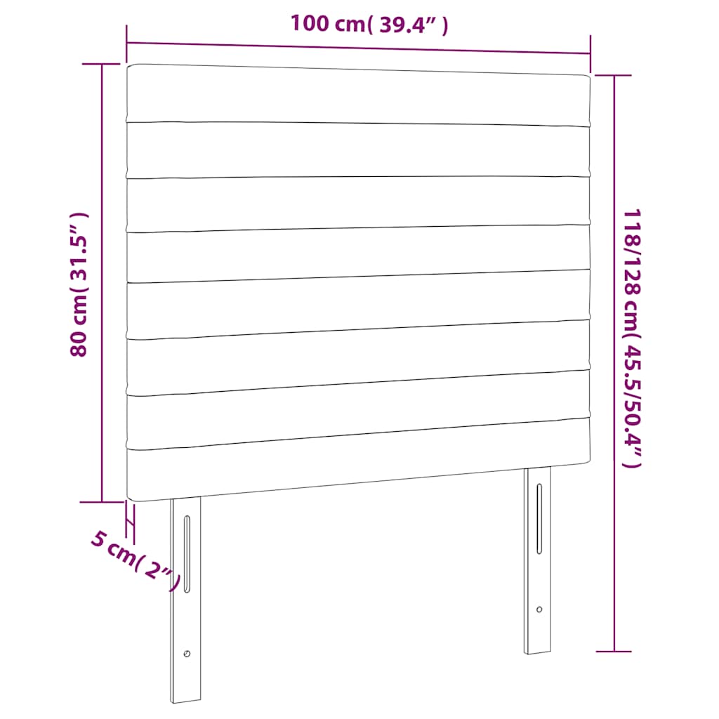 vidaXL Κεφαλάρι Σκούρο Πράσινο Βελούδινο 100x5x118/128 εκ.