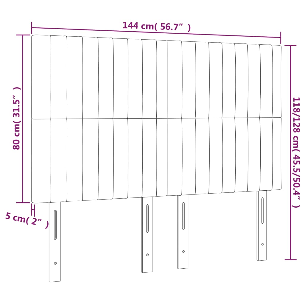 vidaXL Κεφαλάρι Μπλε 144x5x118/128 εκ. Ύφασμα