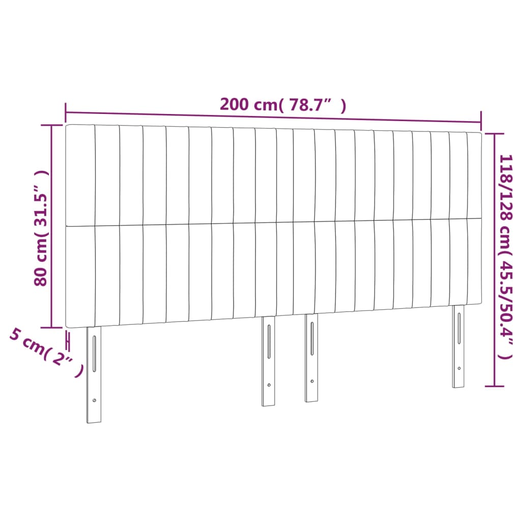 vidaXL Κεφαλάρι Ανοιχτό Γκρι 200x5x118/128 εκ. Ύφασμα