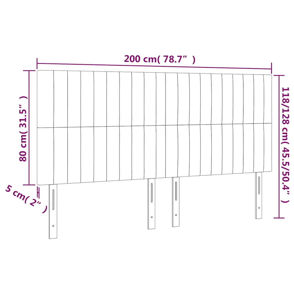 vidaXL Κεφαλάρι Σκούρο Πράσινο Βελούδινο 200x5x118/128 εκ.