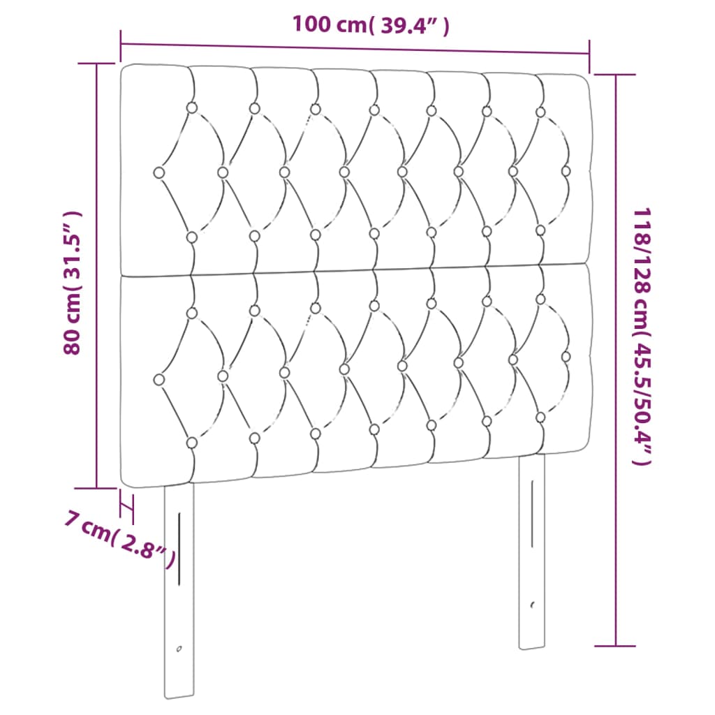 vidaXL Κεφαλάρι Κρεβατιού Μπεζ 100x7x118/128 εκ. Ύφασμα