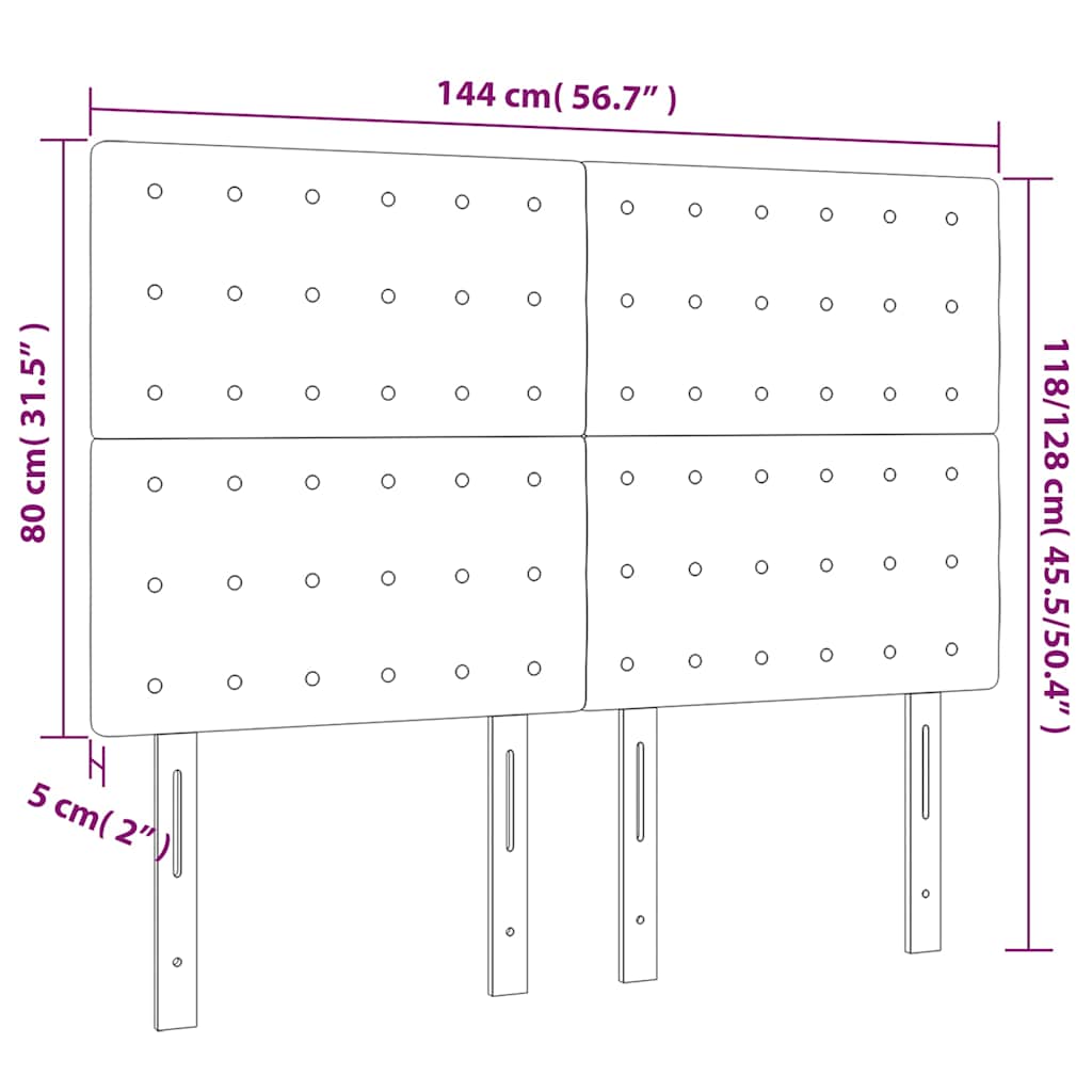 vidaXL Κεφαλάρι Μπλε 144x5x118/128 εκ. Ύφασμα